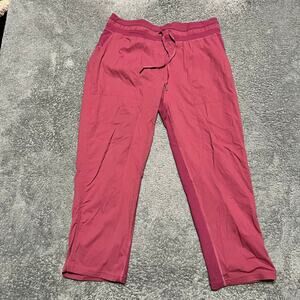 Lululemon Dance Studio Pants Womens 10 Mid-Rise Crop Pink 25" Athleisure Stretch
